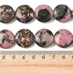 Natural Flat Round Rhodonite Beads Strands&nbsp;G-L246-10
