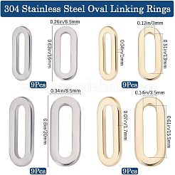 36Pcs 4 Styles 304 Stainless Steel Linking Rings&nbsp;STAS-BBC0006-52