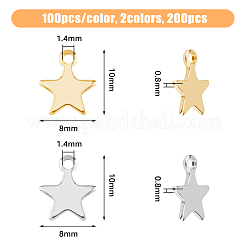 200Pcs 2 Colors 304 Stainless Steel Charms&nbsp;STAS-DC0015-73