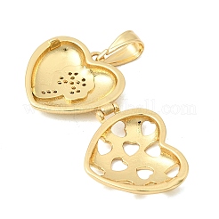 Brass Micro Pave Clear Cubic Zirconia Locket Pendants&nbsp;KK-H267-028B-06