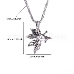 Halloween Alloy Skull Angel Pendant Necklaces&nbsp;WGD7B56-01