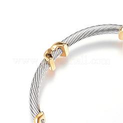 316 Surgical Stainless Steel Torque Cuff Bangles&nbsp;BJEW-D437-A10