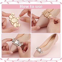4Pcs 2 Colors Manganese Steel Rhinestone Shoe Decoration&nbsp;AJEW-FG0004-19