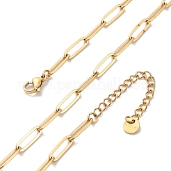 304 Stainless Steel Paperclip Chain Necklaces&nbsp;NJEW-U026-12G