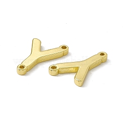 Rack Plating Brass Letter Connector Charms&nbsp;KK-C007-38G-Y