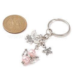 Imitation Pearl Acrylic & Alloy Angel Keychain&nbsp;KEYC-JKC00520