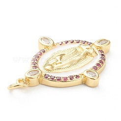 Brass Micro Pave Cubic Zirconia Pendants&nbsp;ZIRC-P200-11B-G02