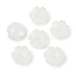 Transparent Spray Paint Glass Bead Caps&nbsp;GLAA-H035-04