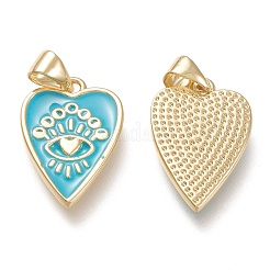 Brass Enamel Pendants&nbsp;ZIRC-F116-10B-G