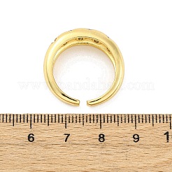 Brass Micro Pave Clear Cubic Zirconia Cuff Rings for Women&nbsp;RJEW-H248-01G-01