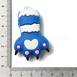 Cat Paw Print PVC Plastic Cartoon Big Pendants&nbsp;PVC-G005-02B