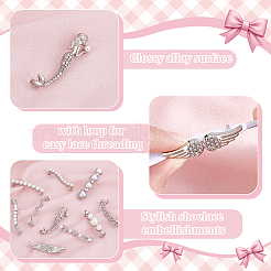 20Pcs 10 Styles Alloy & Crystal Rhinestone & Plastic Pearl Shoe Buckle Clips&nbsp;FIND-PH0024-68P
