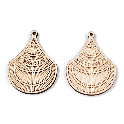 Undyed Natural Poplar Wood Pendants&nbsp;WOOD-TAC0002-13
