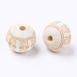 Unfinished Natural Wood European Beads&nbsp;LS-WOOD-S057-022B