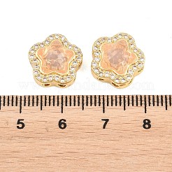 Brass Clear Cubic Zirconia Beads&nbsp;KK-B186-01G