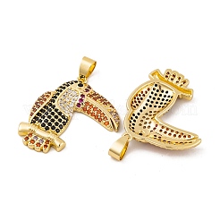 Brass Micro Pave Cubic Zirconia Pendants&nbsp;KK-E108-35G