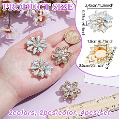 4Pcs 2 Style Alloy Glass Cufflinks&nbsp;HJEW-NB00232