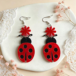 Iron Acrylic Dangle Earrings&nbsp;WG91ABE-01