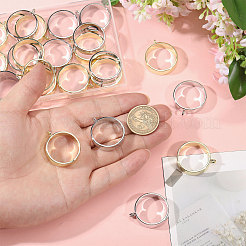 24Pcs 2 Colors Rack Plating Alloy Round Open Back Bezel Pendants&nbsp;FIND-CA0010-87