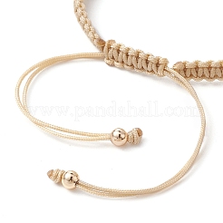 Brass & Natural Pearl Braided Bead Bracelets&nbsp;BJEW-JB09721-01