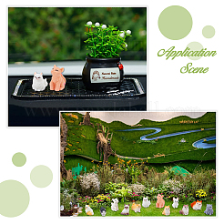 18Pcs 18 Styles Resin Cat Shape Display Decorations&nbsp;AJEW-FH0006-33
