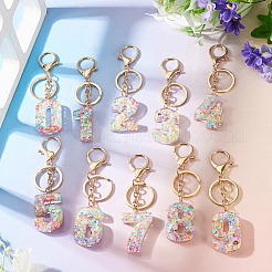 Number 9 Transparent Resin Keychains&nbsp;KEYC-TADJ0001-10I