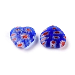 Handmade Millefiori Glass Heart Beads&nbsp;X-LK-P017-M