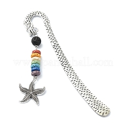 Chakra Raw Natural Dyed Lava Rock Beaded Bookmarks&nbsp;AJEW-JK00291