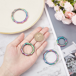 4Pcs 4 Styles Zinc Alloy Spring Gate Rings&nbsp;FIND-GF0004-17