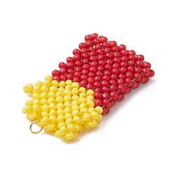 French Fries Glass Seed Beads Beaded Charms&nbsp;PALLOY-CJ00133