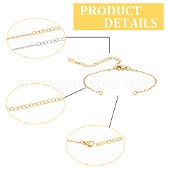 20Pcs 2 Colors 201 Stainless Steel Cable Chain Link Bracelet Making&nbsp;STAS-UN0047-16
