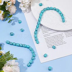 1 Strand Synthetic Turquoise Dyed Beads Strands&nbsp;G-FH0002-59B
