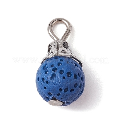 Natural Lava Rock Dyed Pendants&nbsp;PALLOY-JF02467-02