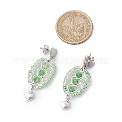 304 Stainless Steel Faceted Bicone Glass Beads Dangle Stud Earrings&nbsp;EJEW-WZ00437