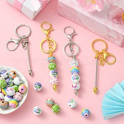 4Pcs 2 Colors Alloy Bar Beadable Keychain for Jewelry Making DIY Crafts&nbsp;KEYC-CJ0001-08