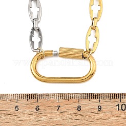 Duo Tone 304 Stainless Steel Hollow Cross Link Chain Necklaces for Women&nbsp;NJEW-JN06650