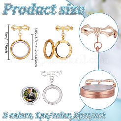 3Pcs 3 Colors Brass Brooch&nbsp;PALLOY-NB00008