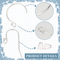 16Pcs 2 Styles 925 Sterling Silver Earring Hooks&nbsp;STER-ME0001-21