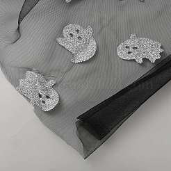 Halloween Ghost Pattern Polyester Mesh Fabric&nbsp;DIY-WH0740-06