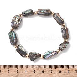 Natural Abalone Shell/Paua Shell Beads Stretch Bracelets for Women Men&nbsp;BJEW-JB13544