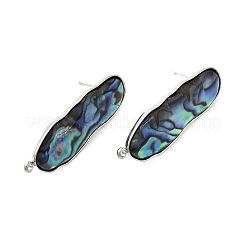 304 Stainless Steel Pave Natural Paua Shell Stud Earring Findings&nbsp;STAS-Z125-02P