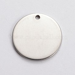 Tarnish Resistant Flat Round 201 Stainless Steel Stamping Blank Tag Pendants&nbsp;STAS-L166-04