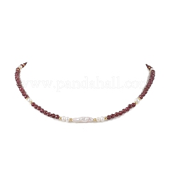 Natural Mixed Stone Faceted Round Beaded Necklaces&nbsp;NJEW-JN05461