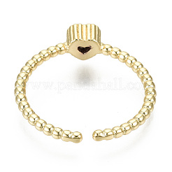 Brass Micro Pave Cubic Zirconia Cuff Rings&nbsp;RJEW-T016-12G-NF