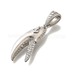 316L Stainless Steel Micro Pave Clear Cubic Zirconia Pendants&nbsp;STAS-S160-01P