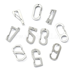 10Pcs 10 Styles 304 Stainless Steel Keychain Clasp Findings&nbsp;FIND-CJ0002-80