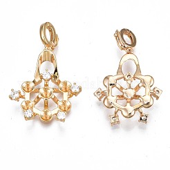 Brass Micro Pave Clear Cubic Zirconia Peg Bails Pendants&nbsp;KK-N232-231