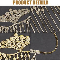 Alloy Rhinestone Chain Tassel Face Eye Mask for Women&nbsp;AJEW-WH20064-54G