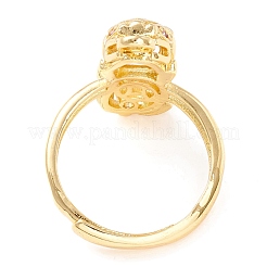 Brass Cubic Zirconia Adjustable Ring Components&nbsp;KK-K266-09G