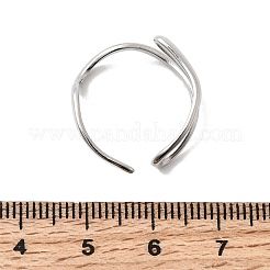 304 Stainless Steel Open Cuff Rings for Women&nbsp;RJEW-K313-13P